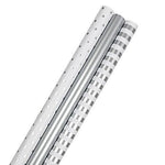 JAM Paper Wrapping Paper, 25 Sq. ft. x 30", Silver Collection, 3 Rolls/Pack (368551336)