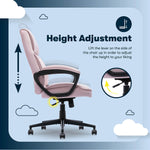 Serta Comfort Classic Ergonomic Velvet Fabric Swivel Executive Chair, Pink (CCHR10005C)