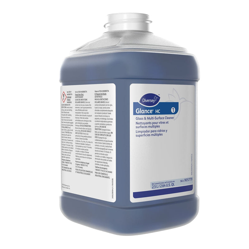 Diversey Glance HC Glass & Multi-Surface Cleaner for J-Fill, Ammonia, 2.5 L / 2.64 U.S. Qt., 2/Carton (905779)