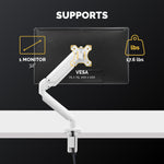 Fellowes Platinum Series Adjustable Monitor Arm, Up to 40" Monitor, White (8056201)