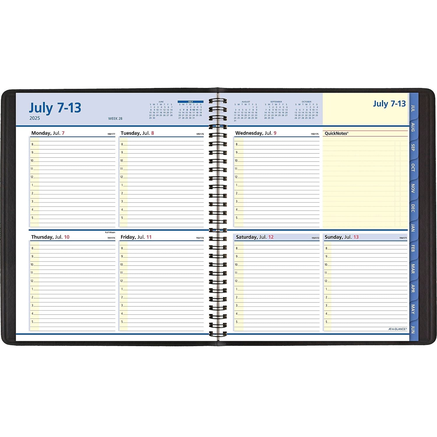 2025-2026 AT-A-GLANCE QuickNotes 8" x 10" Academic Year Weekly & Monthly Planner, Faux Leather Cover, Black (76-11-05-26)