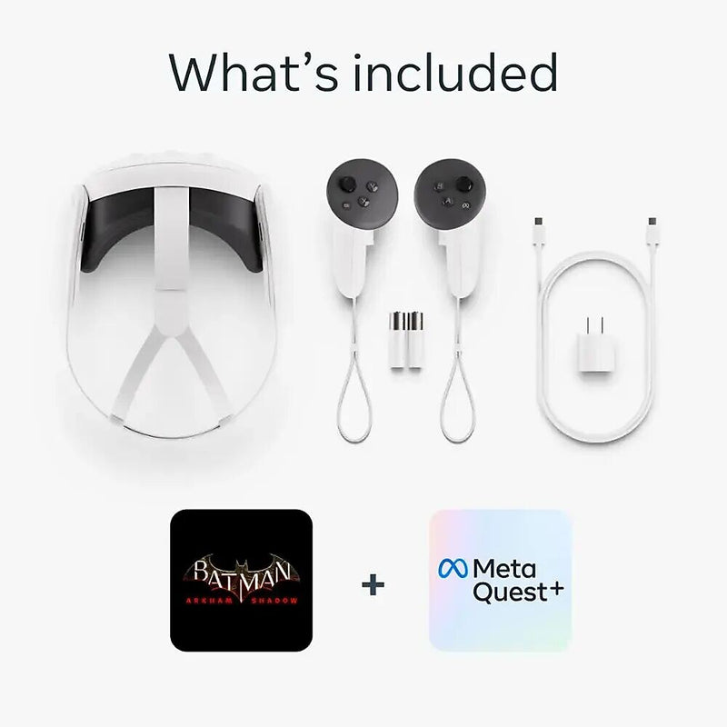 Meta Quest 3S Advanced All-in-One VR Headset with Batman: Arkham Shadow, 256GB, White (SK-1000209-01)