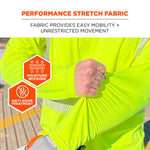 Chill-Its 6688 High Visibility Cooling Sun Shirt with UV Protection, ANSI Type R, Class 2, Lime, 2XL (12140)