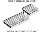 Azar 2.63" x 12" Pegboard 8-Compartment Cosmetic Tray, Black, 2/Pack (225830-8COMP-BLK-2PK)