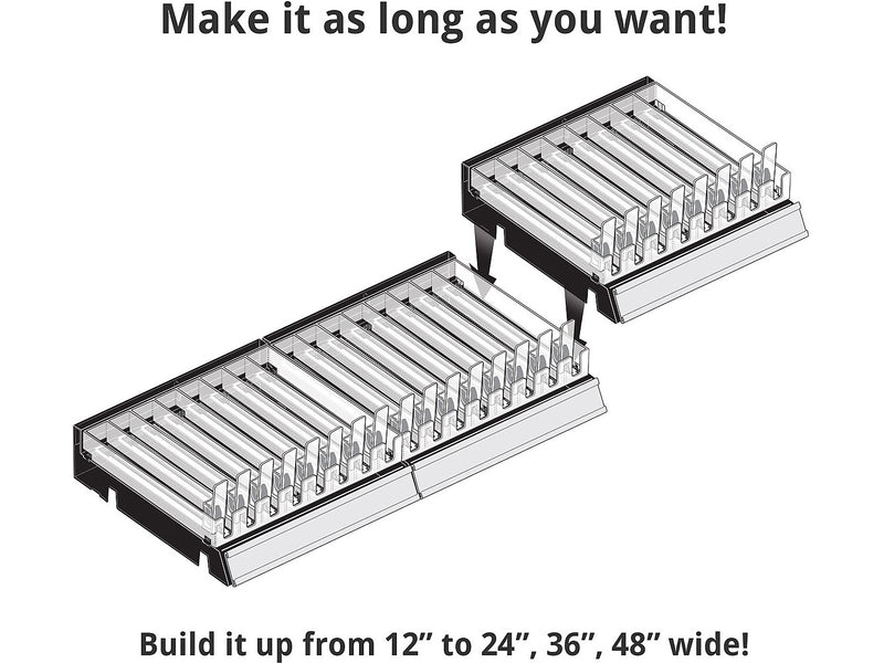 Azar 2.63" x 12" Pegboard 8-Compartment Cosmetic Tray, Black, 2/Pack (225830-8COMP-BLK-2PK)