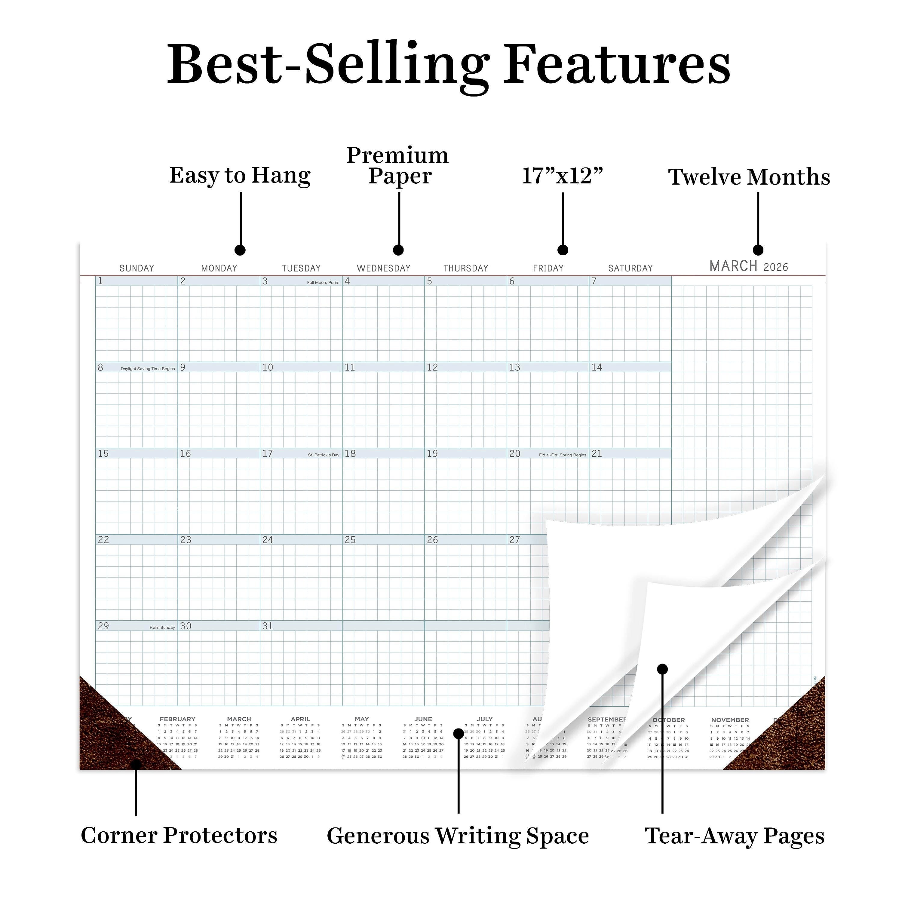 2026 TF Publishing 17" x 12" Monthly Desk Calendar, (26-8504)