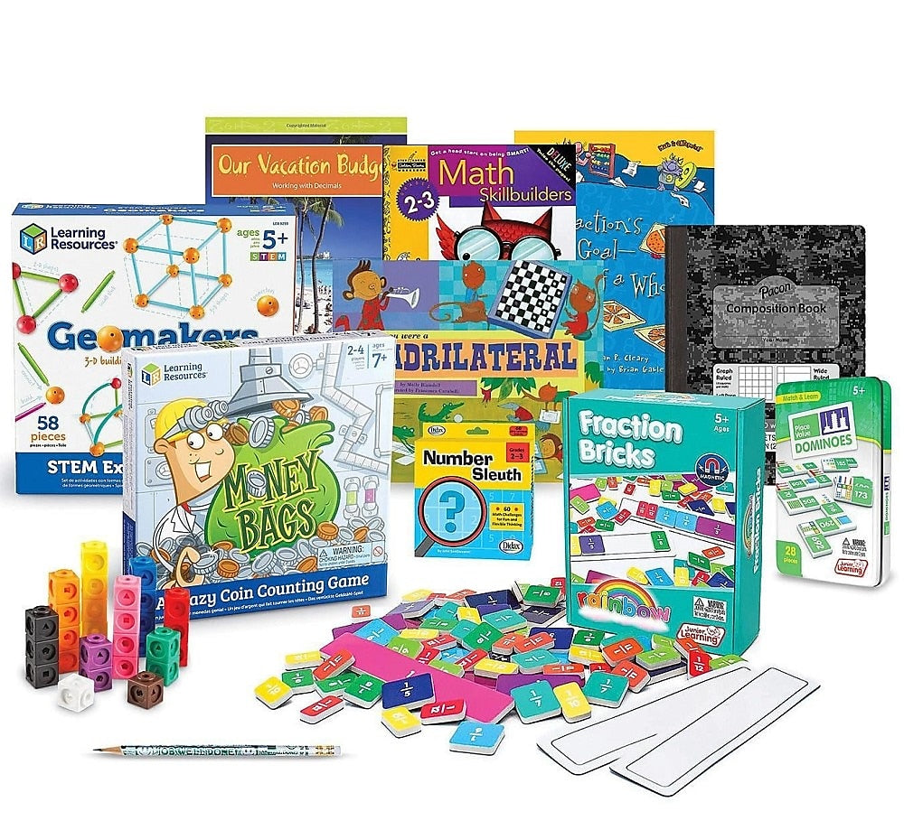 S&S Family Engagement Take Home Bags MATH Grades 2-3, Manipulative, Assorted Colors (BK7097002)