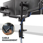 Fellowes Platinum Series Adjustable Triple Monitor Arm, Up to 27" Monitor, Black (8042601)