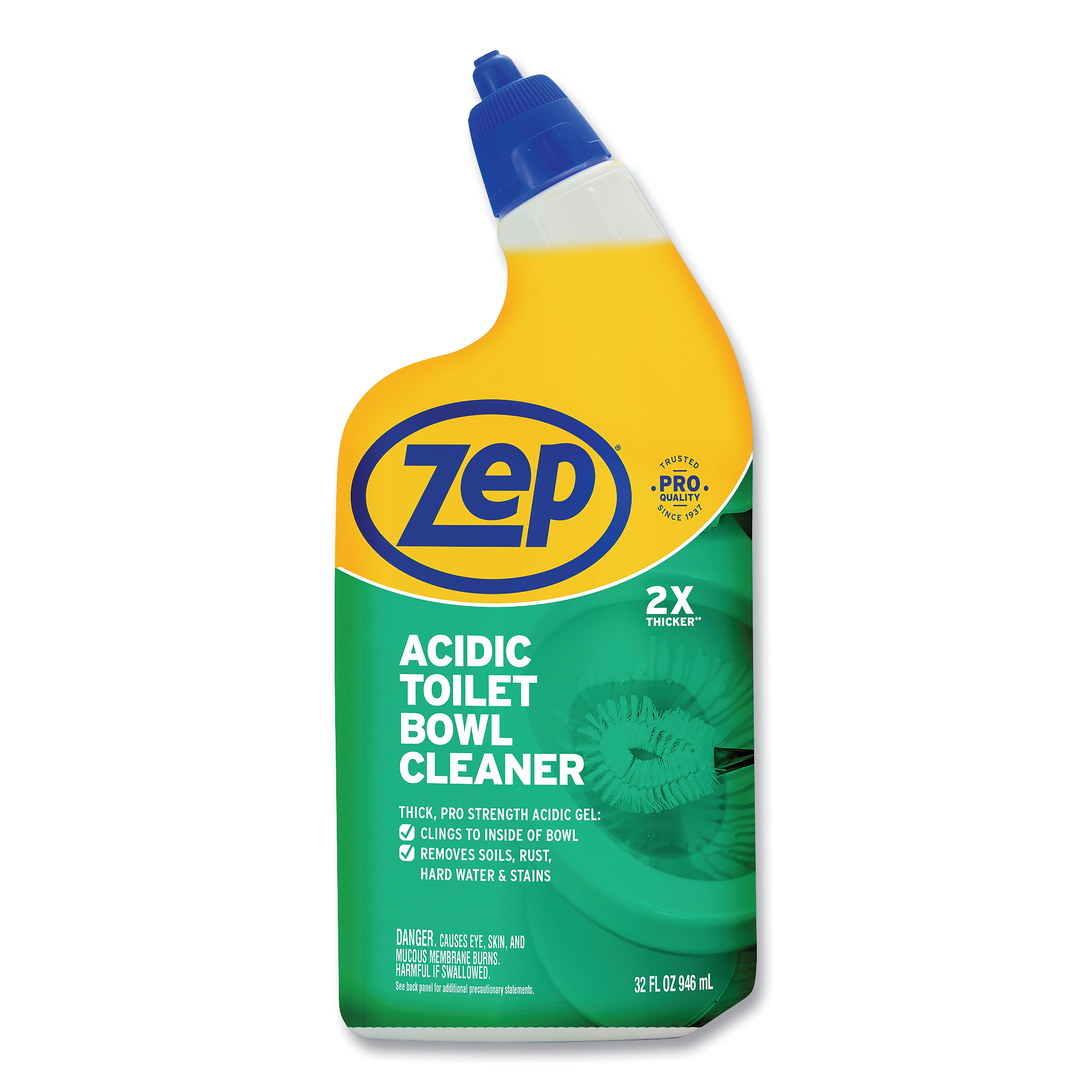 Zep Acidic Toilet Bowl Cleaner, Mint Scent, 12/Carton (ZPEZUATBC32)