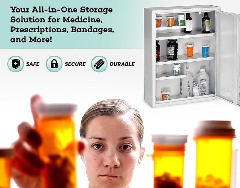 Viva Comfort Steel Medical Storage Cabinet with Dual Key Lock, 1.1 cu. ft., White (999-04-WHI)