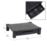 Mind Reader Monitor Stand Riser with Drawer Storage, Up to 22 lbs., Black (DRPLMONST-BLK)