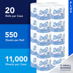 Scott Essential Recycled Toilet Paper, 2-ply, White, 550 Sheets/Roll, 20 Rolls/Case (13607)