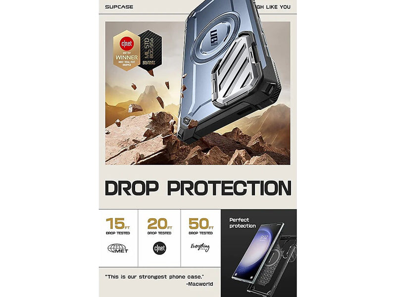 SUPCASE Unicorn Beetle MAG XT MagSafe Bumper Case for Samsung Galaxy S24 Ultra, Shock Absorbing, Metallic Blue (GXYS24U5GMXTTT)