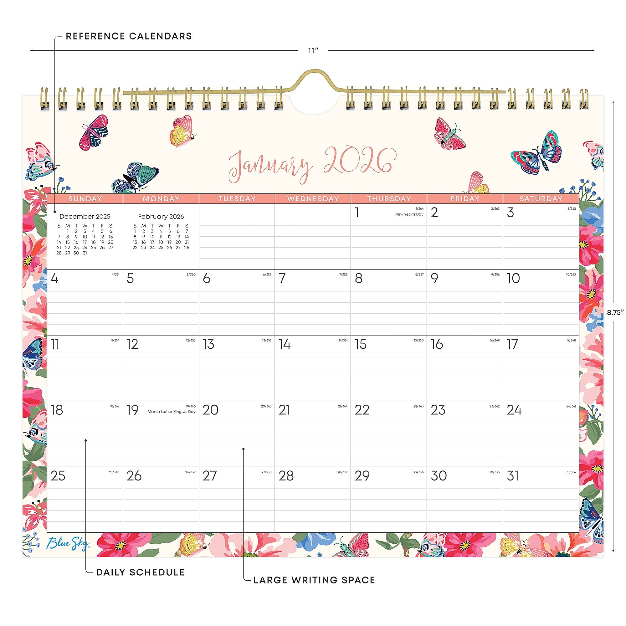 2026 Blue Sky Fly By 11" x 8.75" Monthly Desk Calendar (148643-26)