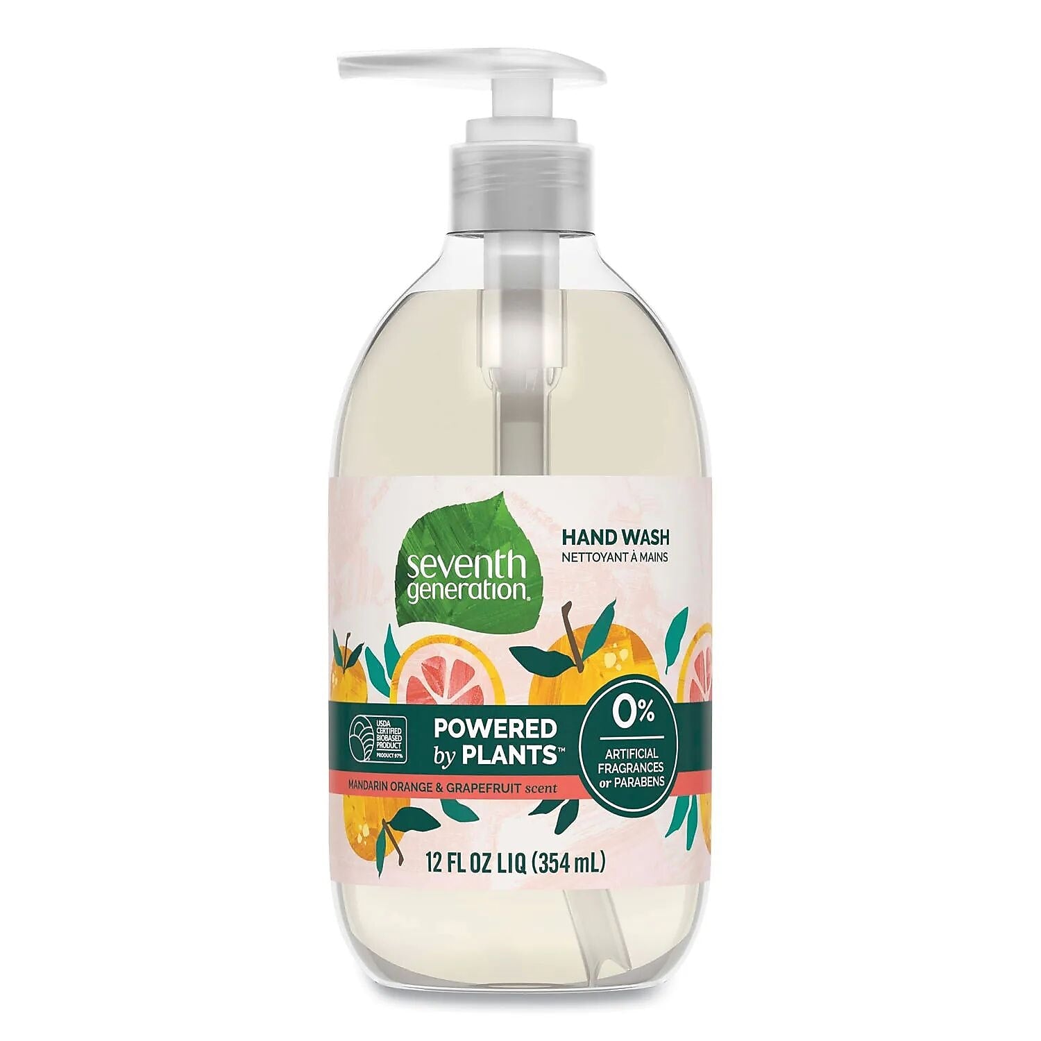 Seventh Generation Natural Hand Wash Soap, Mandarin Orange & Grapefruit, 12 oz., 8/Carton (22925)