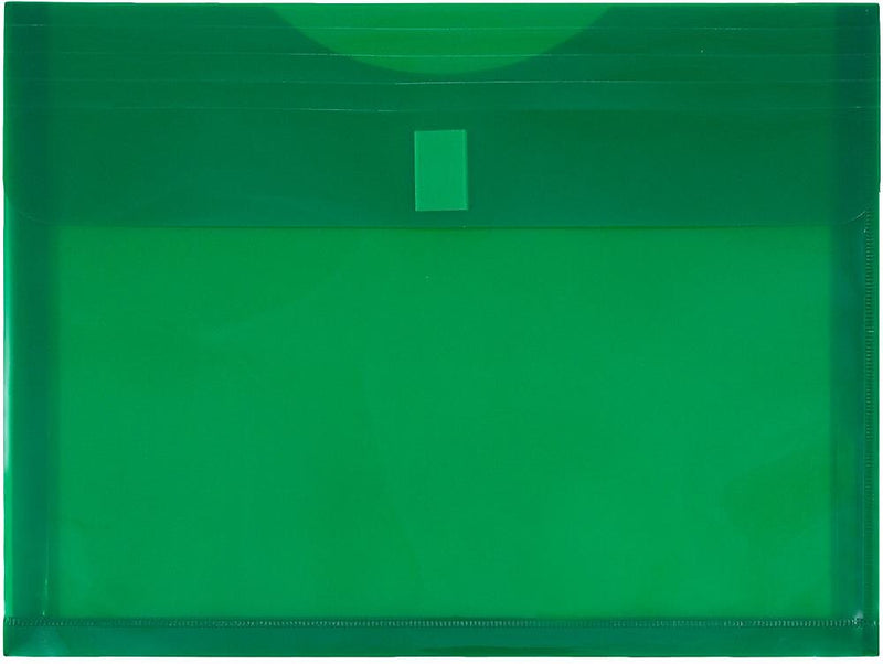 JAM Paper Premium Plastic Document File, Letter, Green, 3/Pack (218V1GRX3)