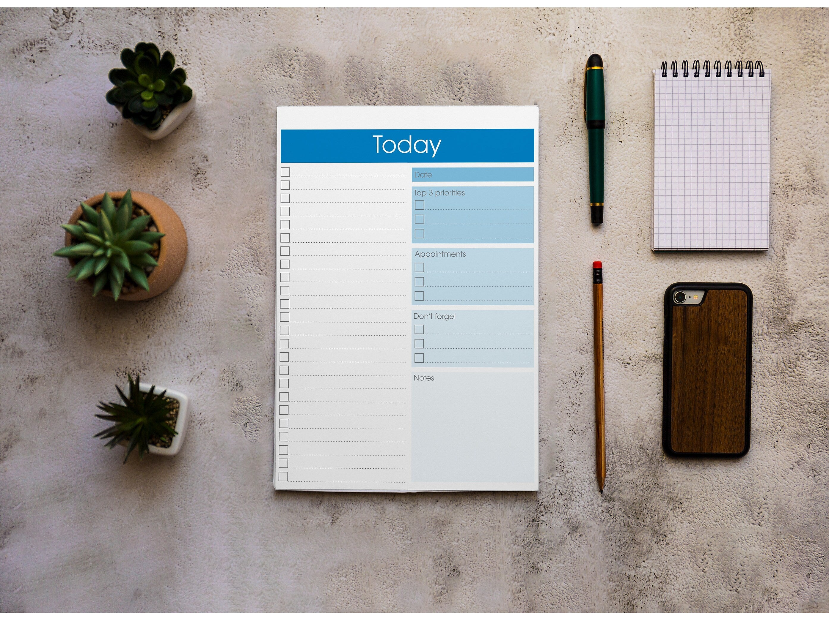 Better Office To-Do List Notepad, 7" x 10", Project-Ruled, White/Blue, 52 Sheets/Pad (25830)