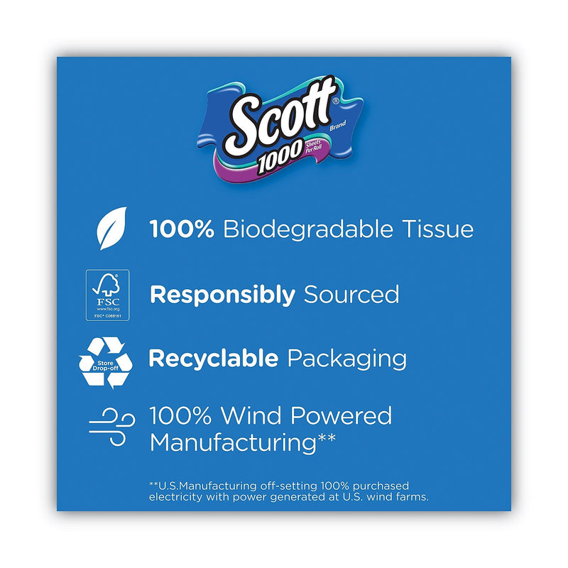Scott Toilet Paper, 1-Ply, White, 1000 Sheets/Roll, 48 Rolls/Case (KCM10060)