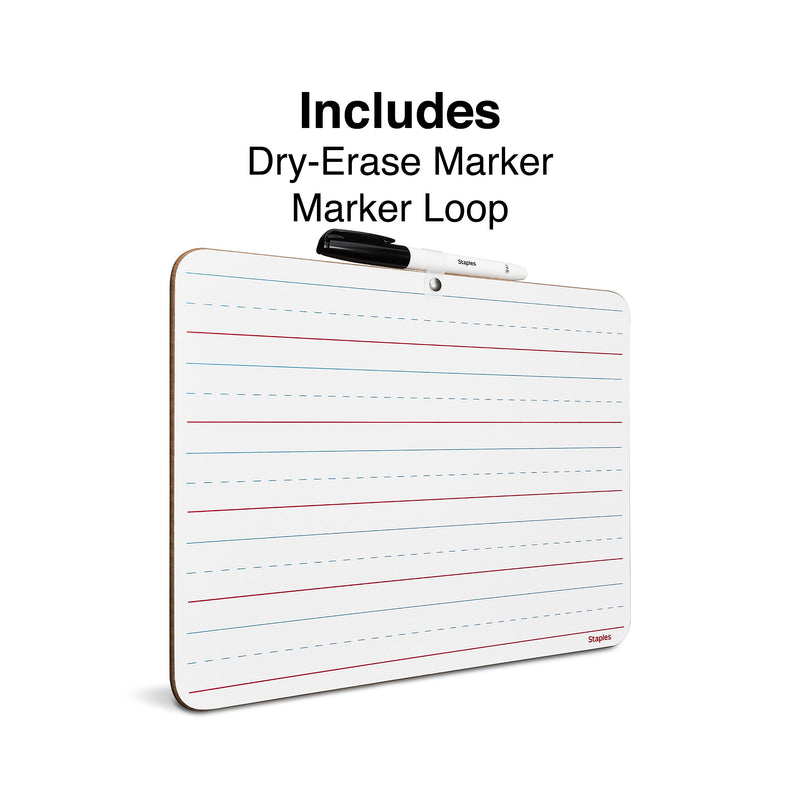 Staples Double Sided Dry-Erase Learning Board, 8.9" x 11.8", 12/Pack (61296-12PK)