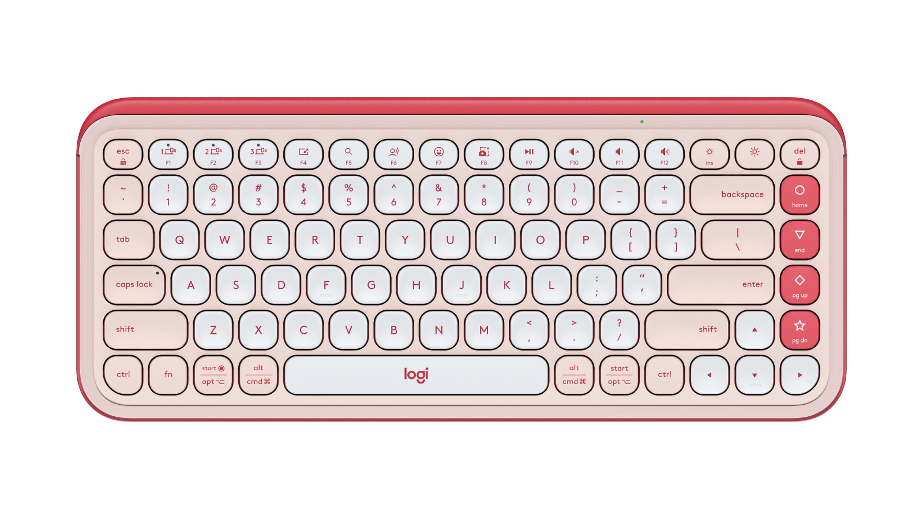 Logitech POP Icon Keys Wireless Keyboard, Rose/Off White (920-013049)