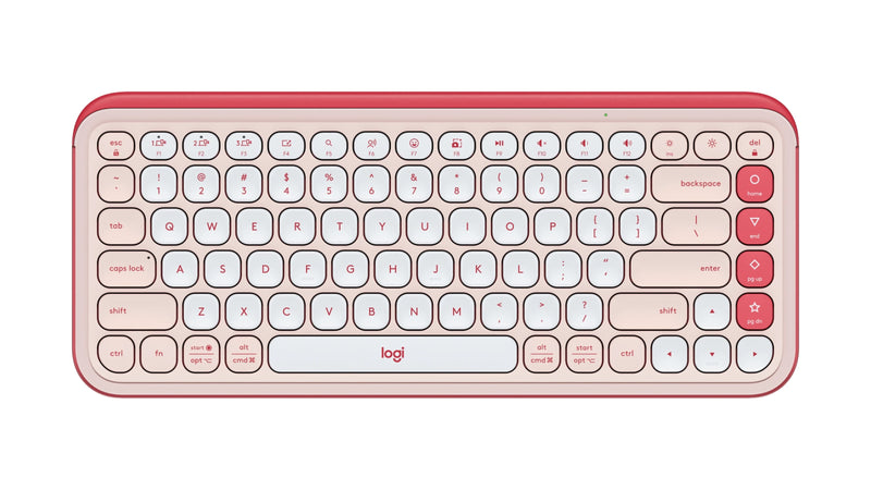 Logitech POP Icon Keys Wireless Keyboard, Rose/Off White (920-013049)