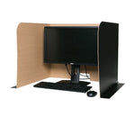 Flipside Foldable Cardboard Freestanding Computer Privacy Screen w/Pass-through Window, 22.5"H x 62"W, Black, 24/Pack (61858)