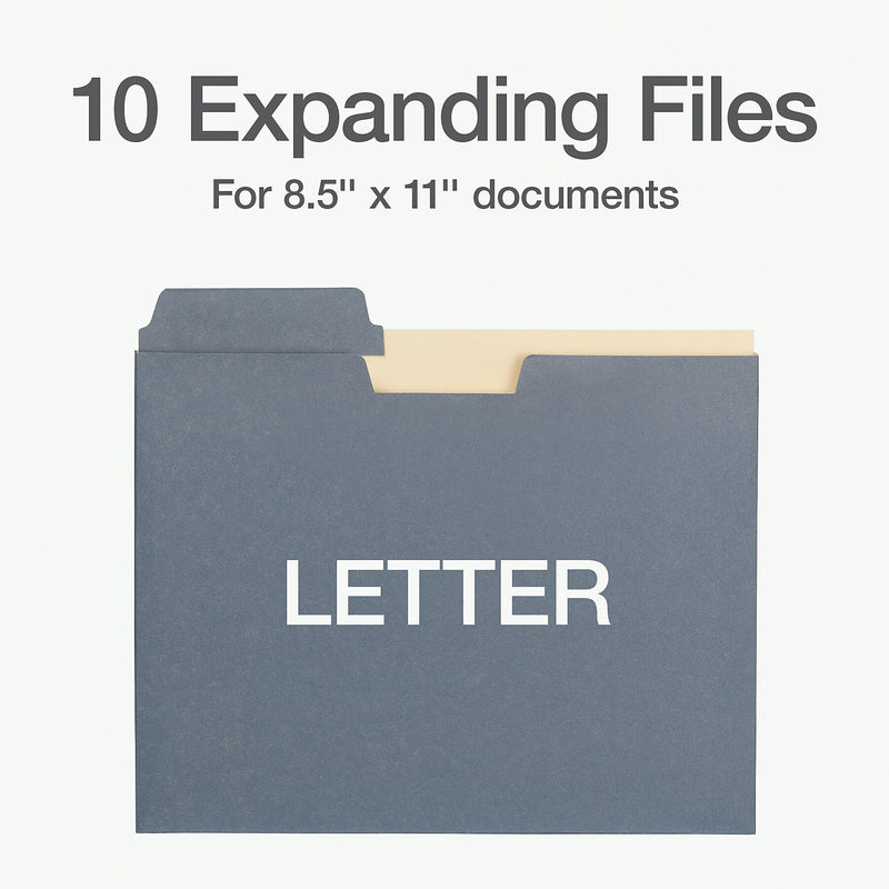 Pendaflex Recycled Heavy Duty File Pocket, 3/4" Expansion, Letter Size, Assorted, 10/Pack (FP153L10 ASST)