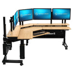 VersaDesk Foundry Bench 80"W Electric Corner Adjustable Standing Desk, Bamboo (FBC8080-BNB-APP )
