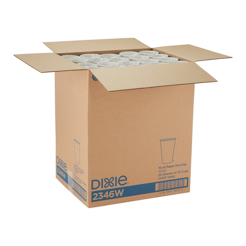 Dixie Paper Hot Cup by GP PRO, 16 oz., White, 1000/Carton (2346W)