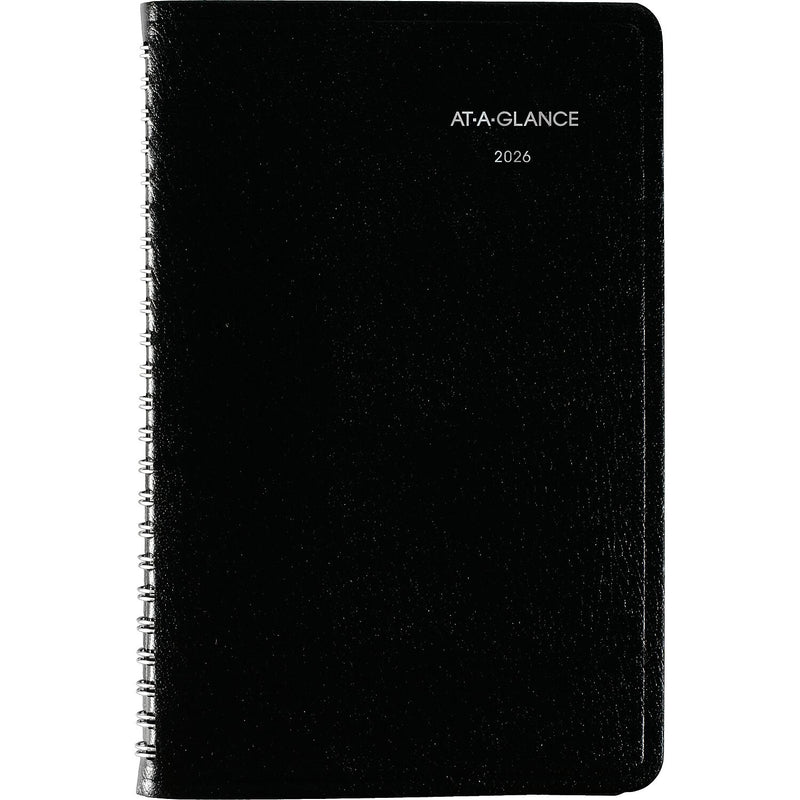 2026 AT-A-GLANCE DayMinder 5" x 8" Weekly Appointment Book, Faux Leather Cover, Black (G210-00-26)