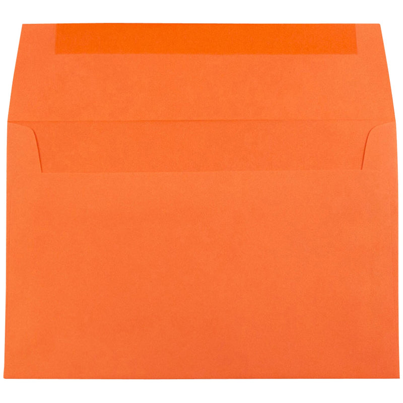 JAM Paper A8 Booklet Envelope 5 1/2" x 8 1/8", Orange, 100/Pack (95740d)