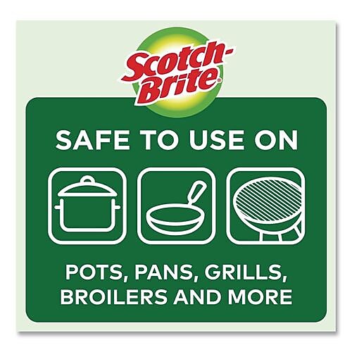 Scotch-Brite Heavy Duty Stainless Steel Scrubber, Gray/Silver, 12 Pads/Pack (84)