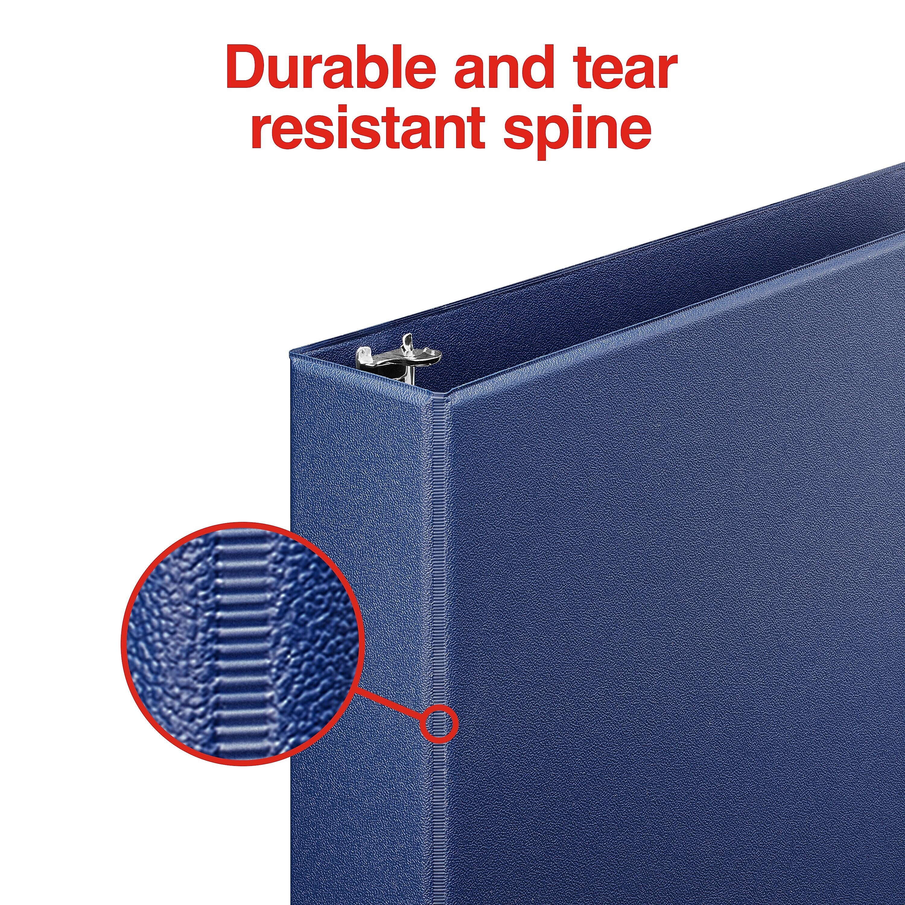 Staples 1 1/2" 3-Ring Non-View Binder, D-Ring, Navy Blue (26413-CC)