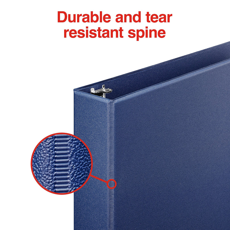 Staples 1 1/2" 3-Ring Non-View Binder, D-Ring, Navy Blue (26413-CC)