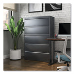 Alera 5-Drawer Lateral File Cabinet, Letter/Legal Size, Lockable, 67.63"H x 42"W x 18.63"D, Charcoal (ALEHLF4267CC)