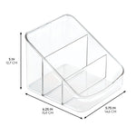iDESIGN 3-Compartment Plastic Desk Organizer, Clear, 2 Piece (28166M2)