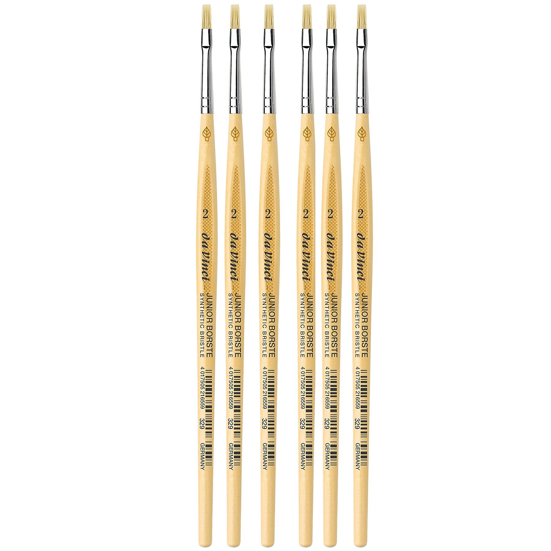 da Vinci JUNIOR BORSTE Tempera Synthetic Student Brush, 6 Brushes/Pack (DVXVA3292-6)