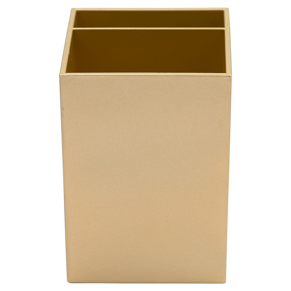 JAM PAPER Plastic Pen Holder, Gold (341gos)