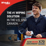 WypAll PowerClean X70 Cloths, 11.1" x 16.8", White, 192 Sheets/Box (55300)