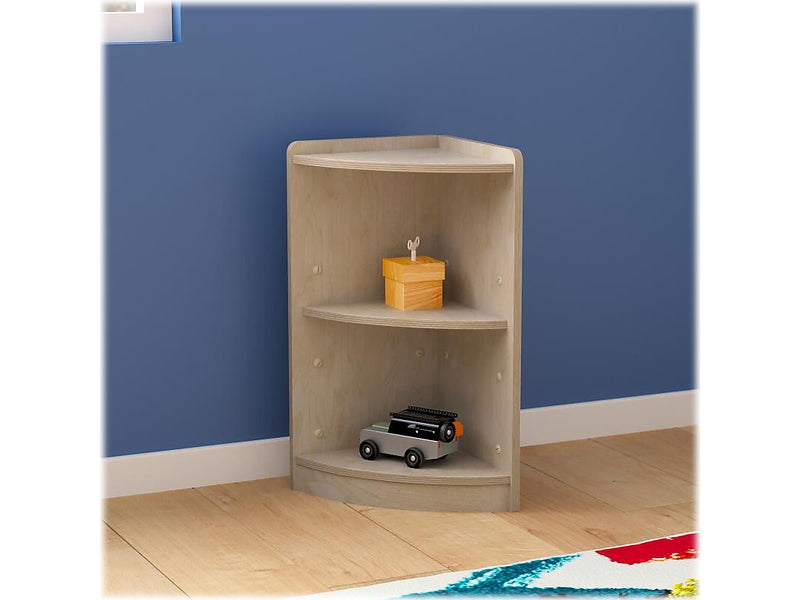 Flash Furniture Bright Beginnings 2-Section Corner Storage Unit, 24.5"H x 16.5"W x 10.5"D, Brown (MK-KE24022-GG)