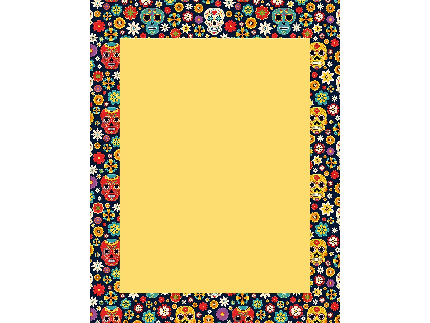 Great Papers Marigold And Sugar Skulls Holiday Letterhead, Multicolor, 50/Pack (2023037)