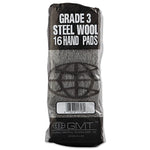 Global Material Steel Wool Hand Pad; Coarse , #3 , 12 sleeves per case