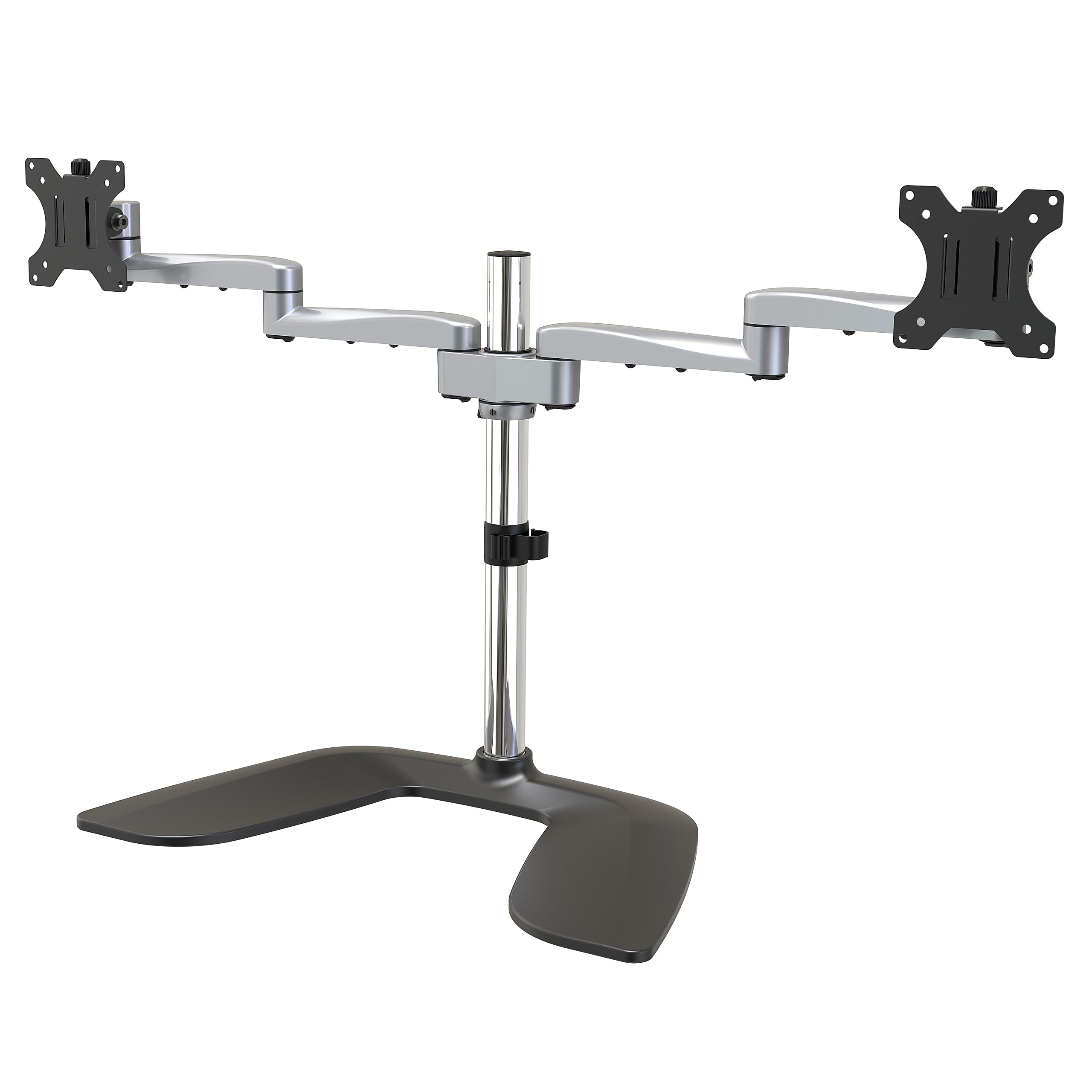 StarTech Dual Monitor Stand, For Up to 32" Monitors, Black/Silver (ARMDUALSS)