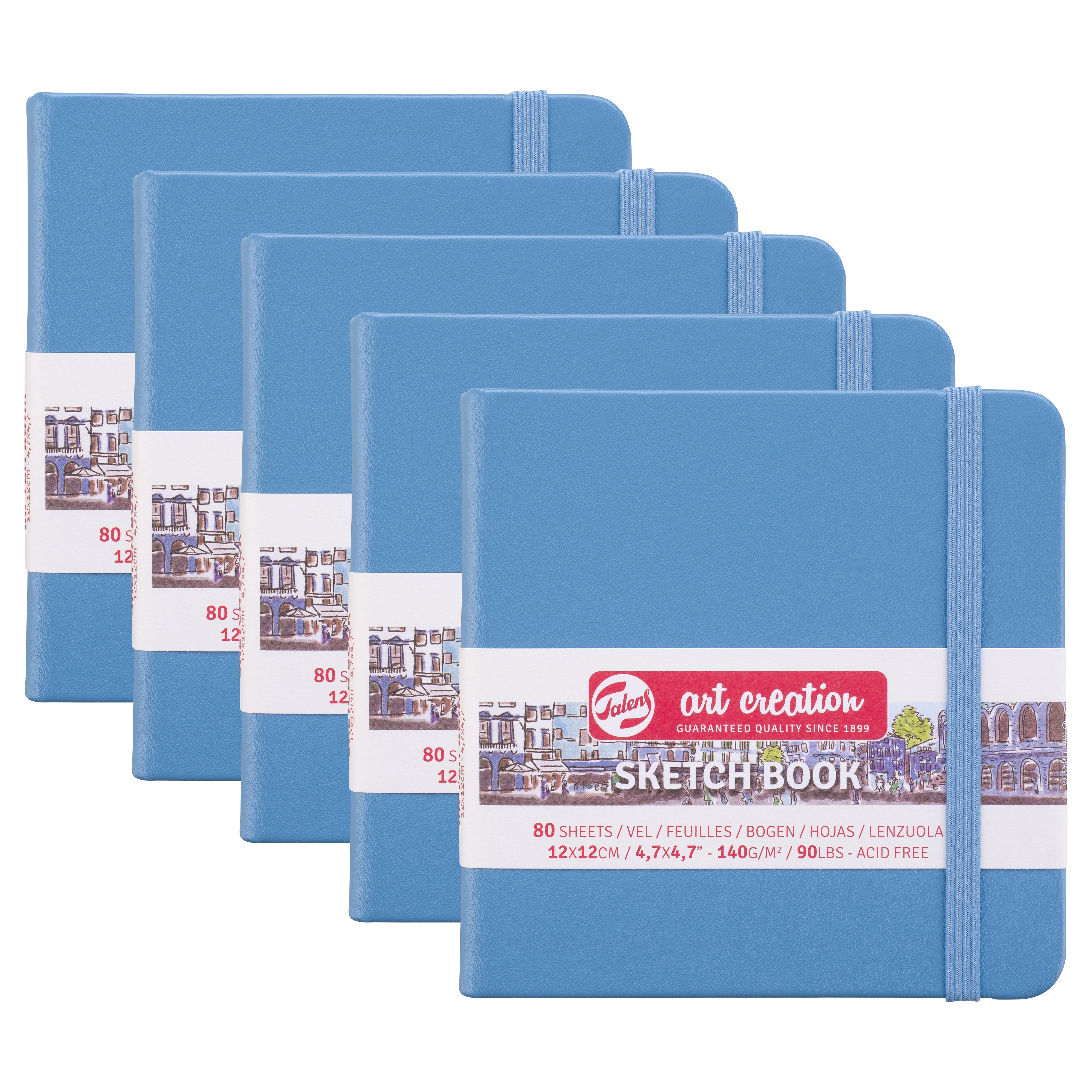 Talens Art Creation 4.7" x 4.7" Sketch Book, 80 Sheets/Book, 5/Bundle (TLN9314214M-5)