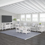 Bush Furniture Key West Console TV Stand, Screens up to 65", Pure White Oak (KWV160WT-03)