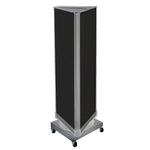Azar Displays 60” x 16” Three-Sided Revolving Pegboard Tower Floor Display on Wheeled Metal Base, Black (700452-BLK)