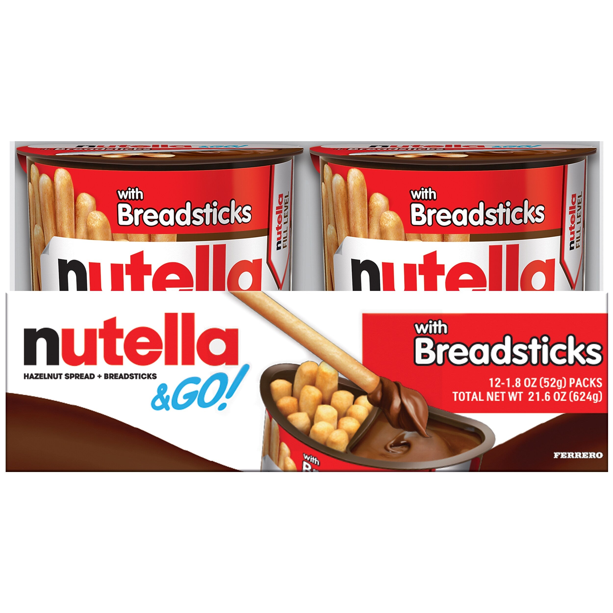 Nutella Chocolate Hazelnut Spread with Breadsticks, 1.8 oz., 12/Box (FEU80314)