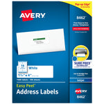 Avery Easy Peel Inkjet Address Labels, 1-1/3" x 4", White, 1,400 Labels/Box (8462)