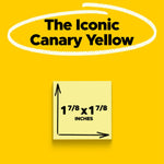 Post-it Super Sticky Notes, 1 7/8" x 1 7/8", Canary Collection, 90 Sheet/Pad, 10 Pads/Pack (62210SSCY)