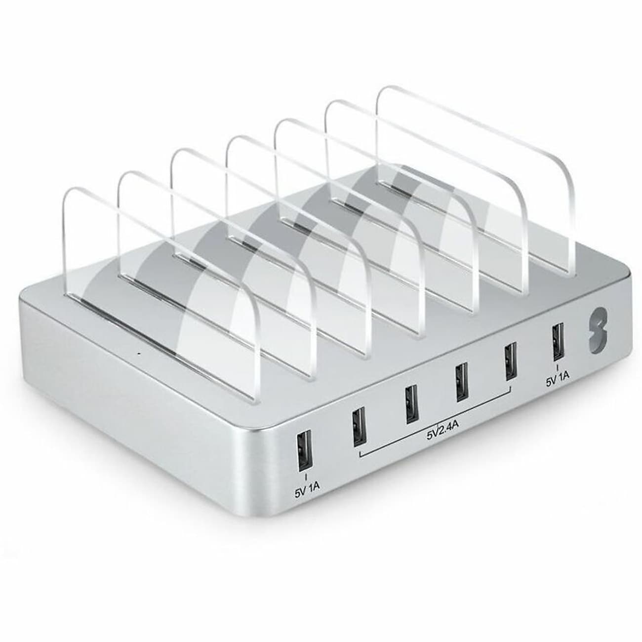4XEM Charging Station, 50W, 4.9 ft., White (4X6PORTUSBACS)